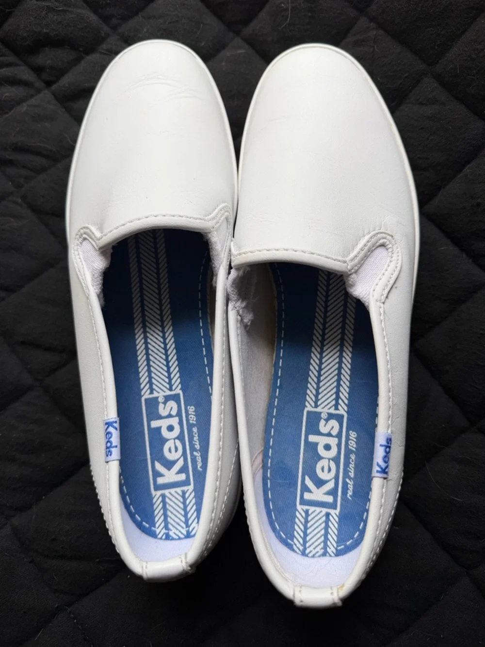 Keds White Slip-On Leather Sneakers, 6.5 - Picture 4 of 6